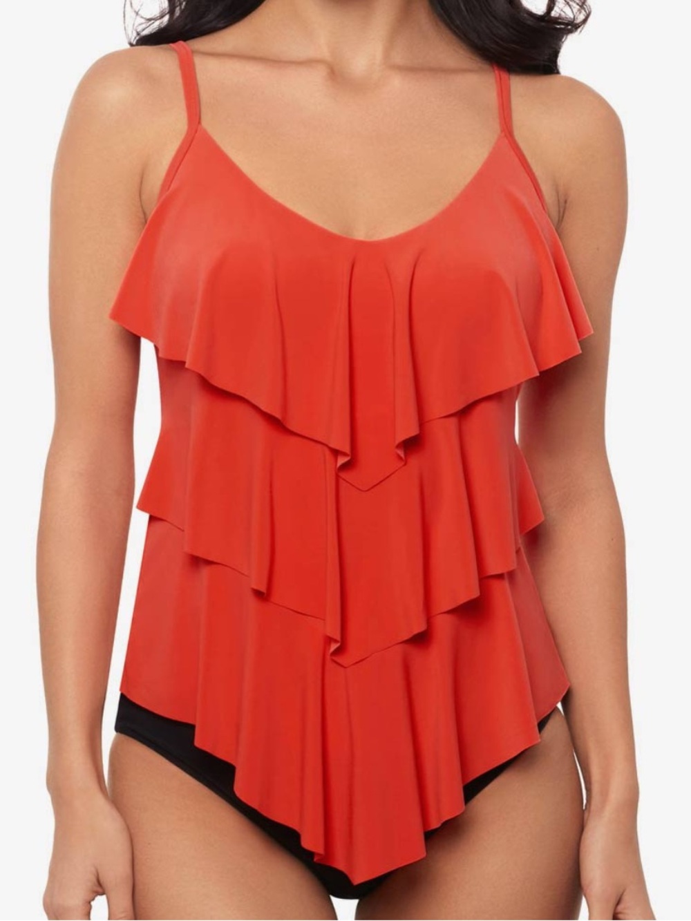 MAGICSUIT Red Rita Tierer Layered Tankini fits like Size 16